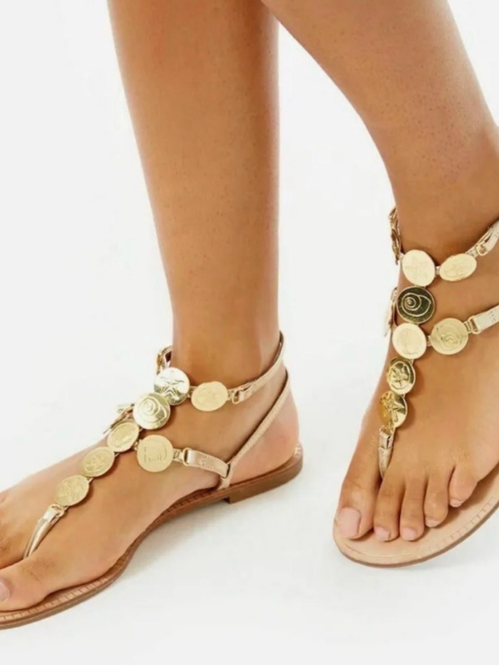 LILLY PULITZER Palermo Gold Gladiator Sandal w shells Retail $178